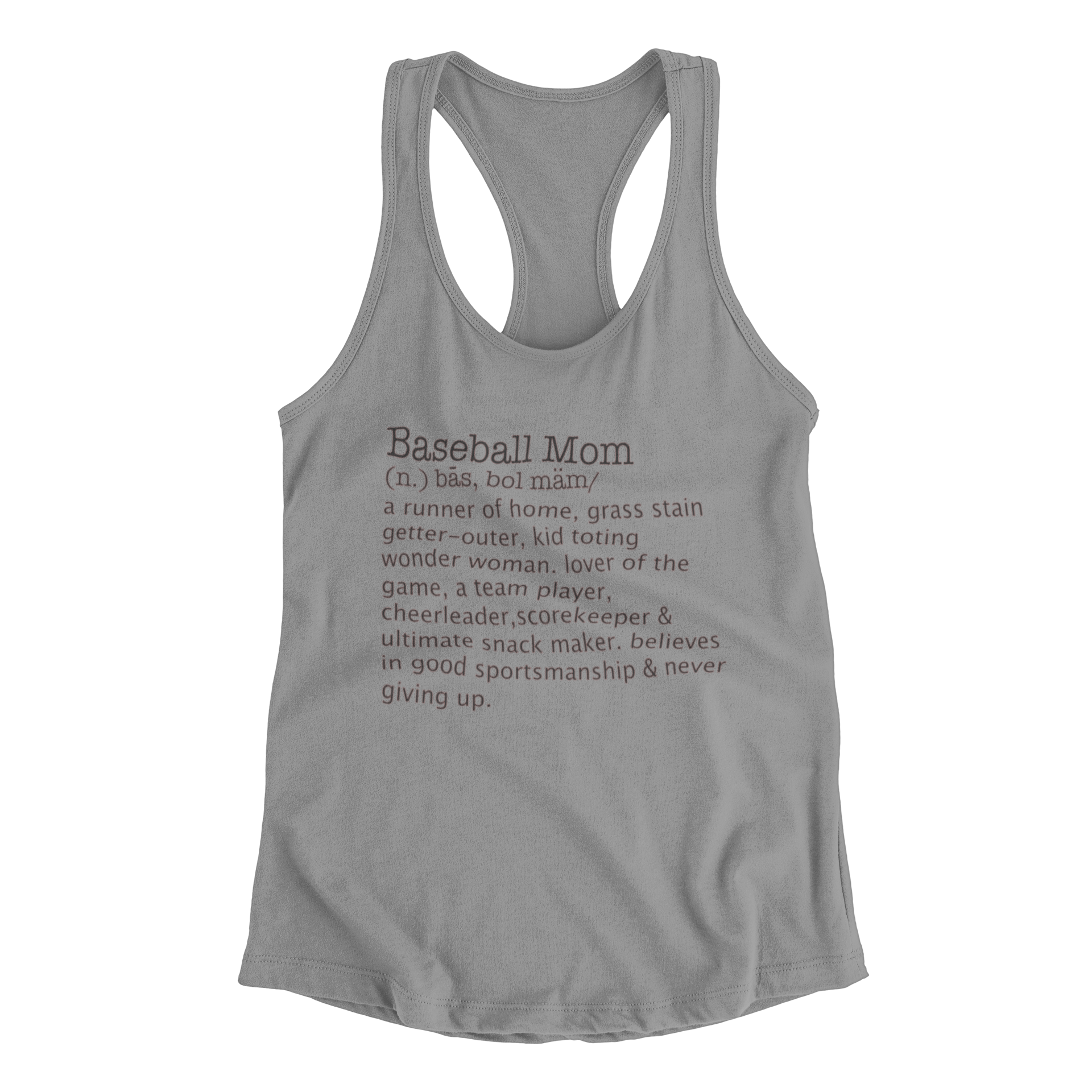 baseball mom mockup grey Baseball Mom Tank Top